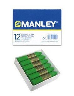 C 12 CERAS MANLEY UNICOLOR Nº50 VERDE INTENSO